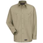 Men's Wrangler Workwear Work Shirt, Size: Xxl, Beig/green (beig/khaki)