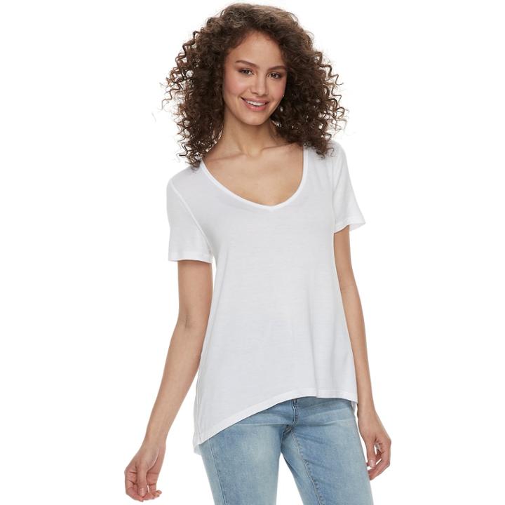 Juniors' So&reg; Open Back Tee, Teens, Size: Large, White