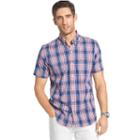 Big & Tall Izod Advantage Classic-fit Plaid Stretch Button-down Shirt, Men's, Size: Xl Tall, Dark Blue