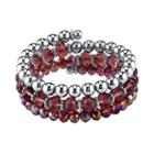 1928 Polished & Faceted Bead Coil Bracelet, Women's, Size: 8, Purple