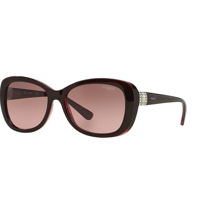 Vogue Vo2943s 55mm Timeless Butterfly Gradient Sunglasses With Swarovski Elements, Women's, Dark Brown