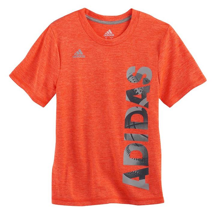 Boys 4-7x Adidas Space-dye Logo Graphic Tee, Size: 7x, Brt Red