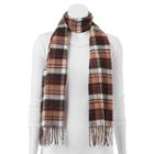 Softer Than Cashmere? Plaid Oblong Scarf, Lt Brown
