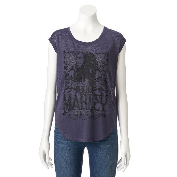 Women's Rock & Republic&reg; Bob Marley Graphic Tee, Size: Xl, Grey