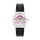 Disney Pixar Coco Kids' Sugar Skull & Guitars Leather Watch, Girl's, Size: Medium, Black