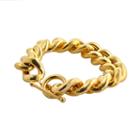 Elegante 18k Gold Over Brass Cuban Chain Bracelet - 8-in, Women's, Size: 8, Yellow