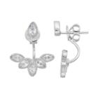 Primrose Sterling Silver Cubic Zirconia Front Back Earrings, Women's, White