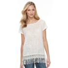 Women's Kate And Sam Crochet-back Scoopneck Top, Size: Small, Natural