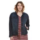 Plus Size Sonoma Goods For Life&trade; Jean Jacket, Women's, Size: 2xl, Blue (navy)