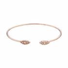 Lc Lauren Conrad 10k Rose Gold 1/10 Carat T.w. Diamond Leaf Cuff Bracelet, Women's, Size: 7, White