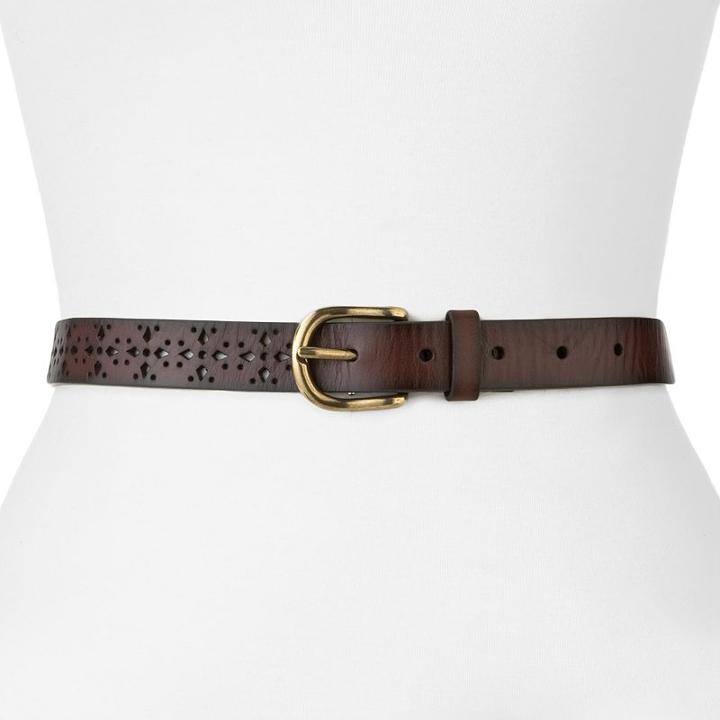 Sonoma Goods For Life&trade; Perforated Leather Belt, Women's, Size: Xl, Brown