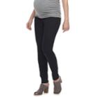 Maternity A:glow Full Belly Panel Sateen Skinny Pants, Women's, Size: 6-mat, Black
