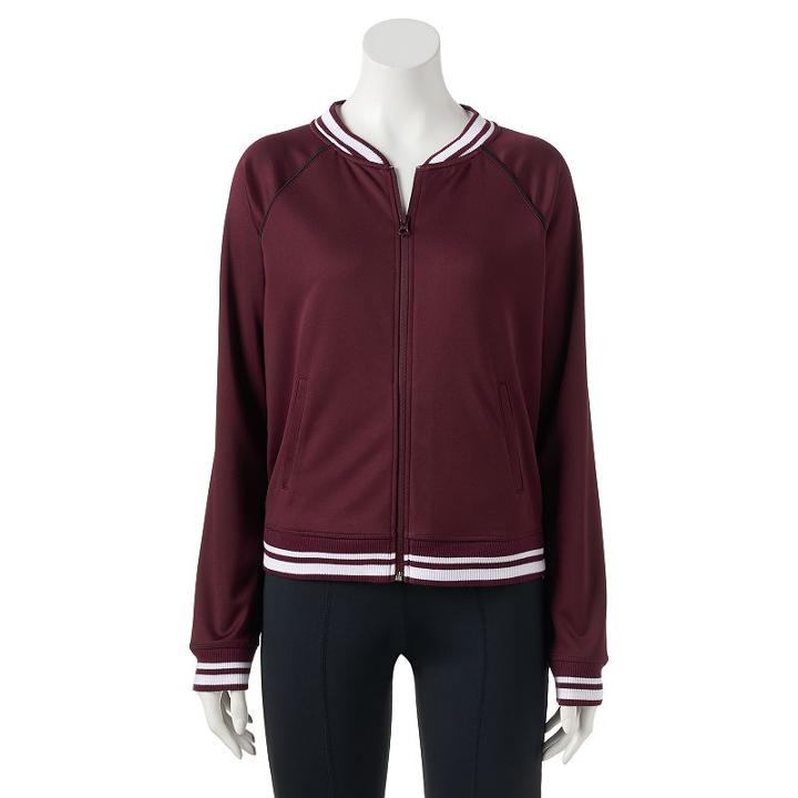Juniors' So&reg; Raglan Bomber Jacket, Girl's, Size: Large, Purple