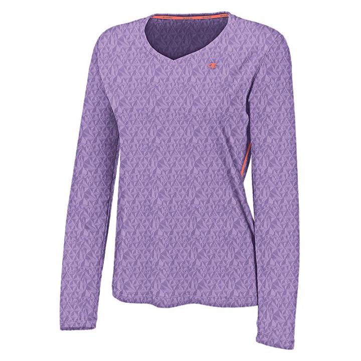 Women's Champion Powertrain V-neck Workout Tee, Size: Medium, Med Purple