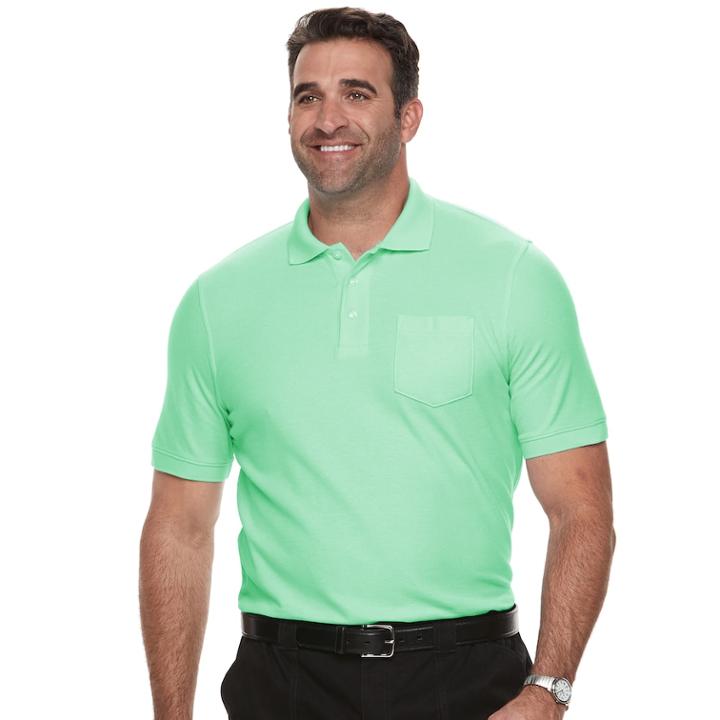 Big & Tall Croft & Barrow&reg; Classic-fit Easy-care Pique Performance Pocket Polo, Men's, Size: 4xb, Turquoise/blue (turq/aqua)