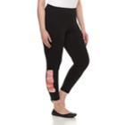 Plus Size French Laundry Lattice Capri Leggings, Women's, Size: 1xl, Black Bubble Coral