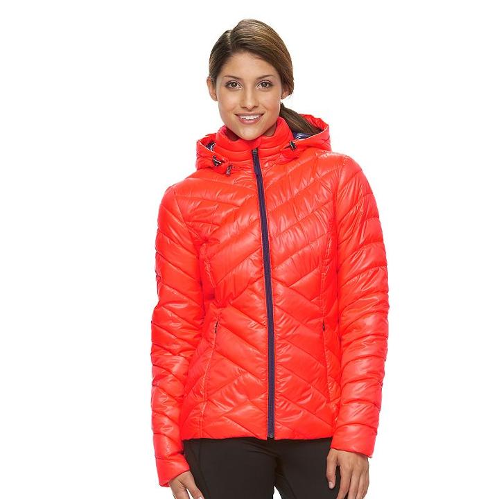 Women's Tek Gear&reg; Hooded Packable Puffer Jacket, Size: Large, Brt Pink