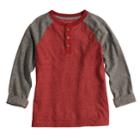 Boys 4-12 Sonoma Goods For Life&trade; Roll Tab Raglan Henley Top, Size: 10, Med Red