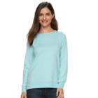 Women's Croft & Barrow&reg; Cozy Solid Ballet Neck Sweater, Size: Large, Brt Blue