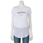 Juniors' The Print Shop Sunday Brunch Club Graphic Tee, Girl's, Size: Large, White