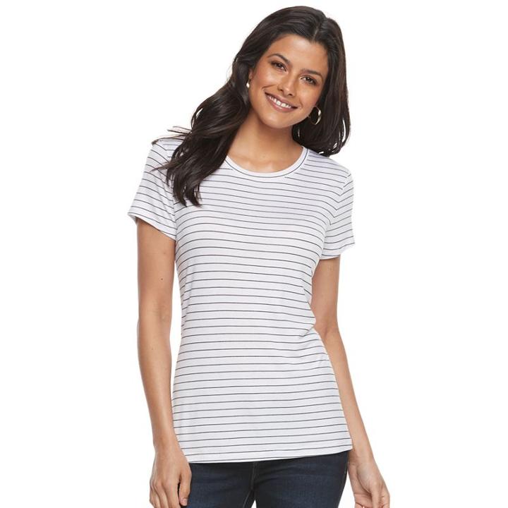 Women's Apt. 9&reg; Essential Crewneck Tee, Size: Medium, White