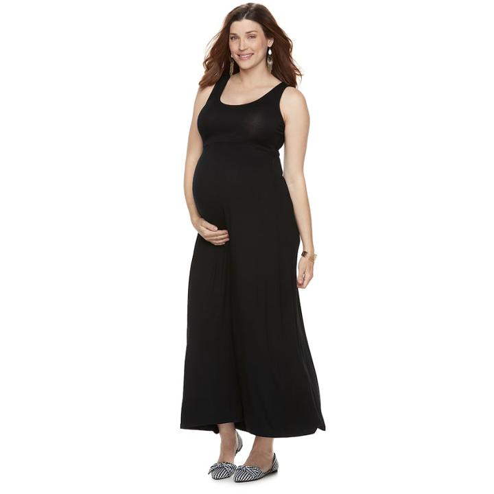 Maternity A:glow Essential Maxi Dress, Women's, Size: L-mat, Black