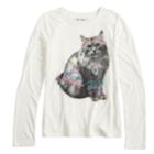 Girls 7-16 & Plus Size Mudd&reg; Long Sleeve Graphic Tee, Size: 14 1/2, White