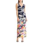 Women's Chaps Floral Surplice Maxi Dress, Size: Medium, Blue (navy)