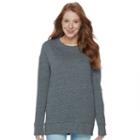 Juniors' So&reg; Boyfriend Tunic Sweatshirt, Teens, Size: Medium, Dark Grey