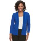 Women's Apt. 9&reg; Pointelle Striped Cardigan, Size: Large, Blue
