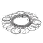 Pave Circle Shaky Stretch Bracelet, Women's, Silver