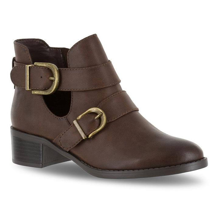 Easy Street Badge Women's Ankle Boots, Size: 8 Ww, Brown
