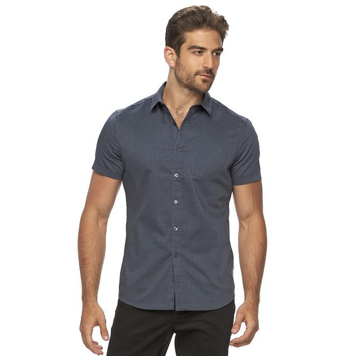 Men's Marc Anthony Slim-fit Stretch Button-down Shirt, Size: Xxl, Blue