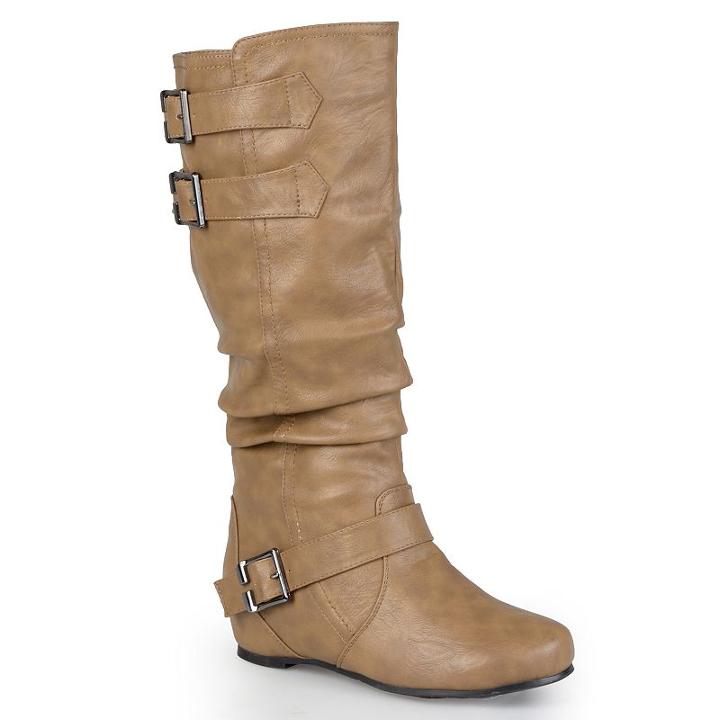 Journee Collection Tiffany Women's Slouch Boots, Girl's, Size: Medium (7), Beig/green (beig/khaki)