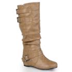 Journee Collection Tiffany Women's Slouch Boots, Girl's, Size: Medium (7), Beig/green (beig/khaki)