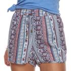 Juniors' Pink Republic Print Soft Shorts, Teens, Size: Large, Blue