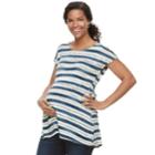 Maternity A:glow Empire Striped Tee, Women's, Size: Xs Maternity, Dark Blue