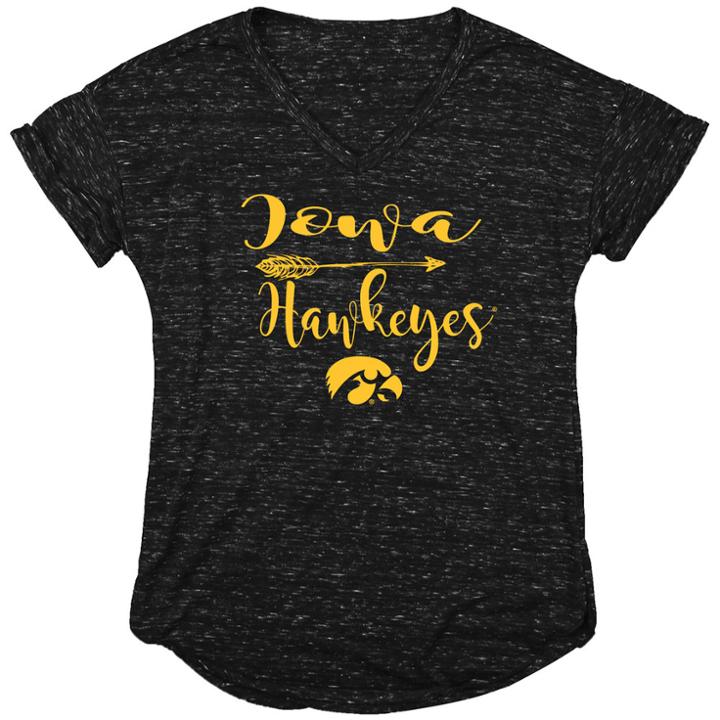 Women's Iowa Hawkeyes Magnolia Tee, Size: Large, Black