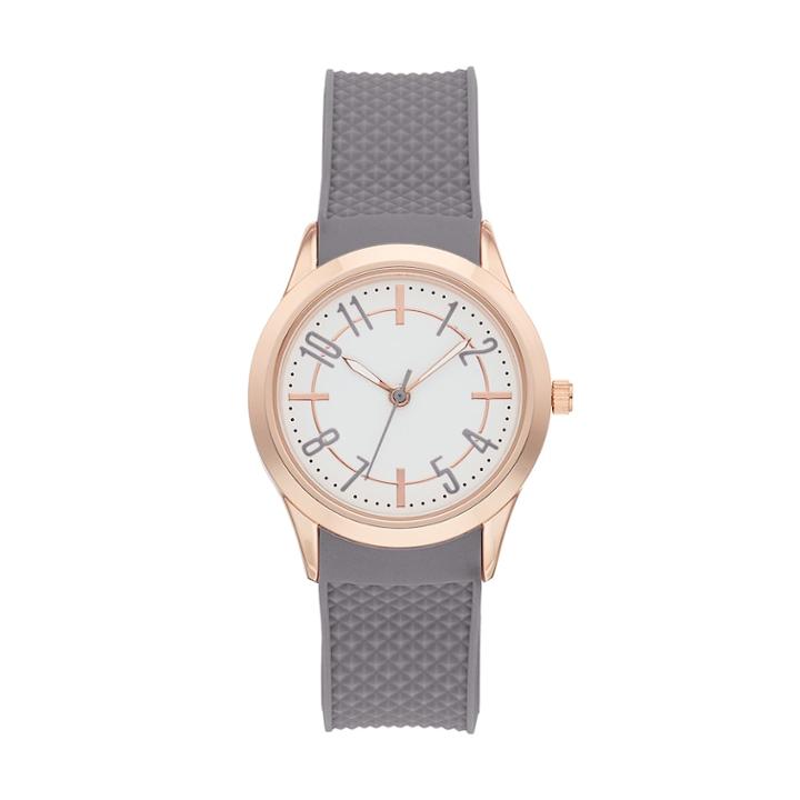 Women's Textured Rubber Band Watch, Size: Medium, Grey