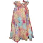 Girls 4-6x Blueberi Boulevard Floral Chiffon Dress, Size: 6x, Orange