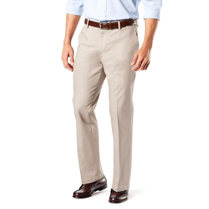 Men's Dockers&reg; Signature Khaki Lux Straight-fit Stretch Pants D2, Size: 29x32, Dark Beige