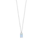 Sterling Silver Lab-created Blue Opal And Lab-created White Sapphire Pendant, Women's, Size: 18