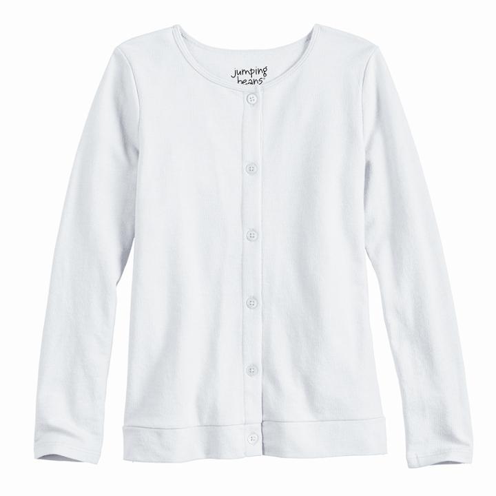 Girls 4-10 Jumping Beans&reg; Button-front Cardigan, Size: 6, White