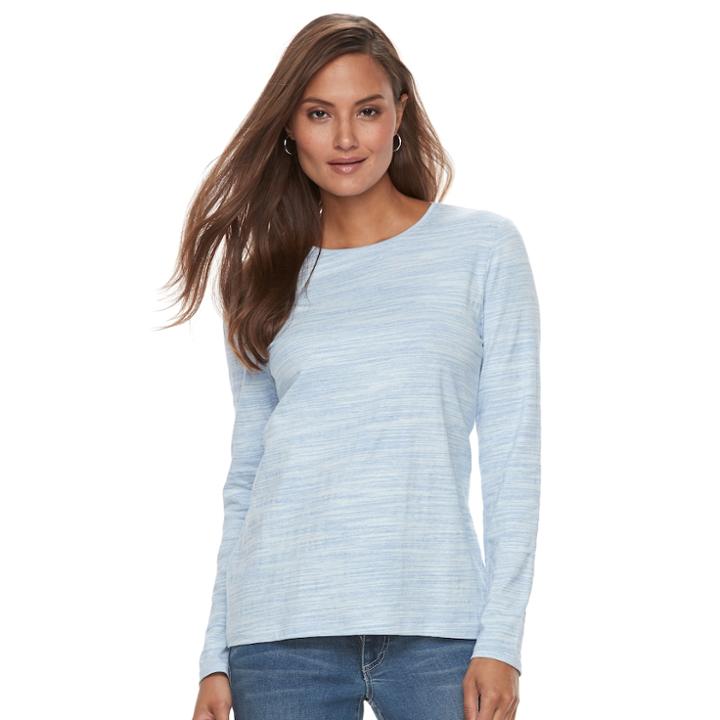 Women's Croft & Barrow&reg; Crewneck Tee, Size: Small, Light Blue