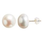 14k Gold Freshwater Cultured Pearl Stud Earrings, Women's, White