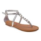 Petalia Jeweled Girls' Sandals, Size: 1, Grey