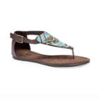 Muk Luks Zena Women's Sandals, Girl's, Size: 6, Dark Brown