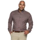 Big & Tall Van Heusen Flex Non-iron Classic-fit Plaid Button-down Shirt, Men's, Size: Xl Tall, Brt Red