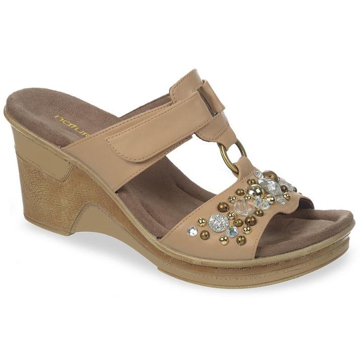 Naturalsoul By Naturalizer Raquel Women's Beaded Wedge Sandals, Size: Medium (8), Dark Brown