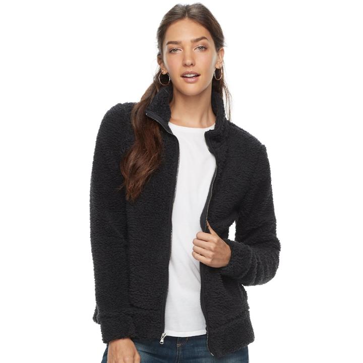 Women's Sonoma Goods For Life&trade; Sherpa Jacket, Size: Xxl, Grey (charcoal)